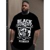 3D Letter Skull Printed Short Sleeved T-shirt for Casual Sports Summer Outdoor Men's T-shirts