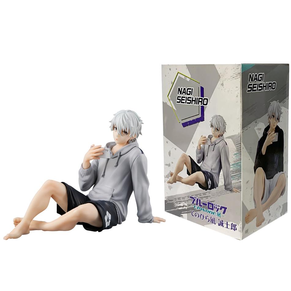 Anime Figure Nagi Seishiro Sitting Pose Action Cute Peripheral Table Decoration Collection Model Toys BLUE LOCK PVC Poseable Articulated Scale