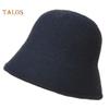 CMW – chapeau seau en laine pour femmes, avec cordon de serrage, bassin tricoté Vintage de pêcheur