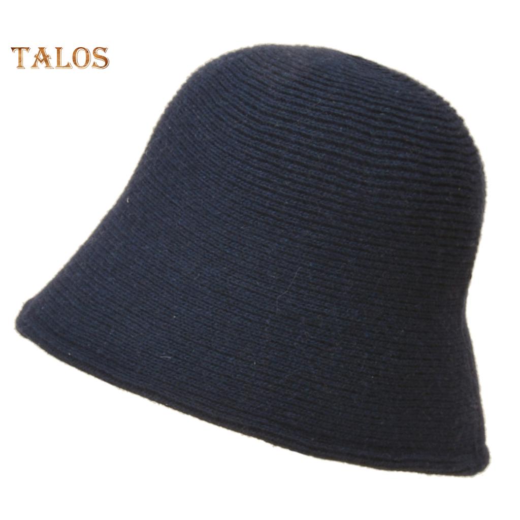CMW – chapeau seau en laine pour femmes, avec cordon de serrage, bassin tricoté Vintage de pêcheur