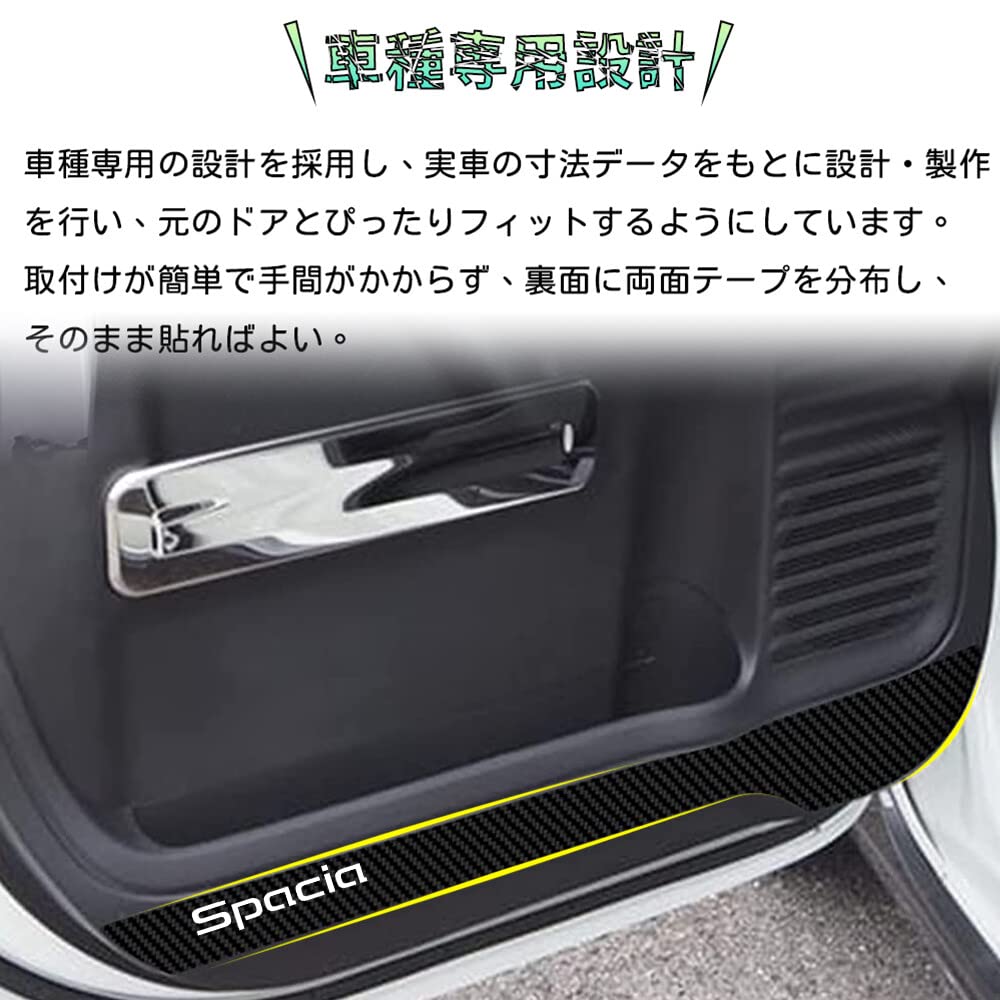 Bmolpt Door Kick Guard Compatible Suzuki Spacia MK53S MK03 Series (December 2017 ~) Spacia