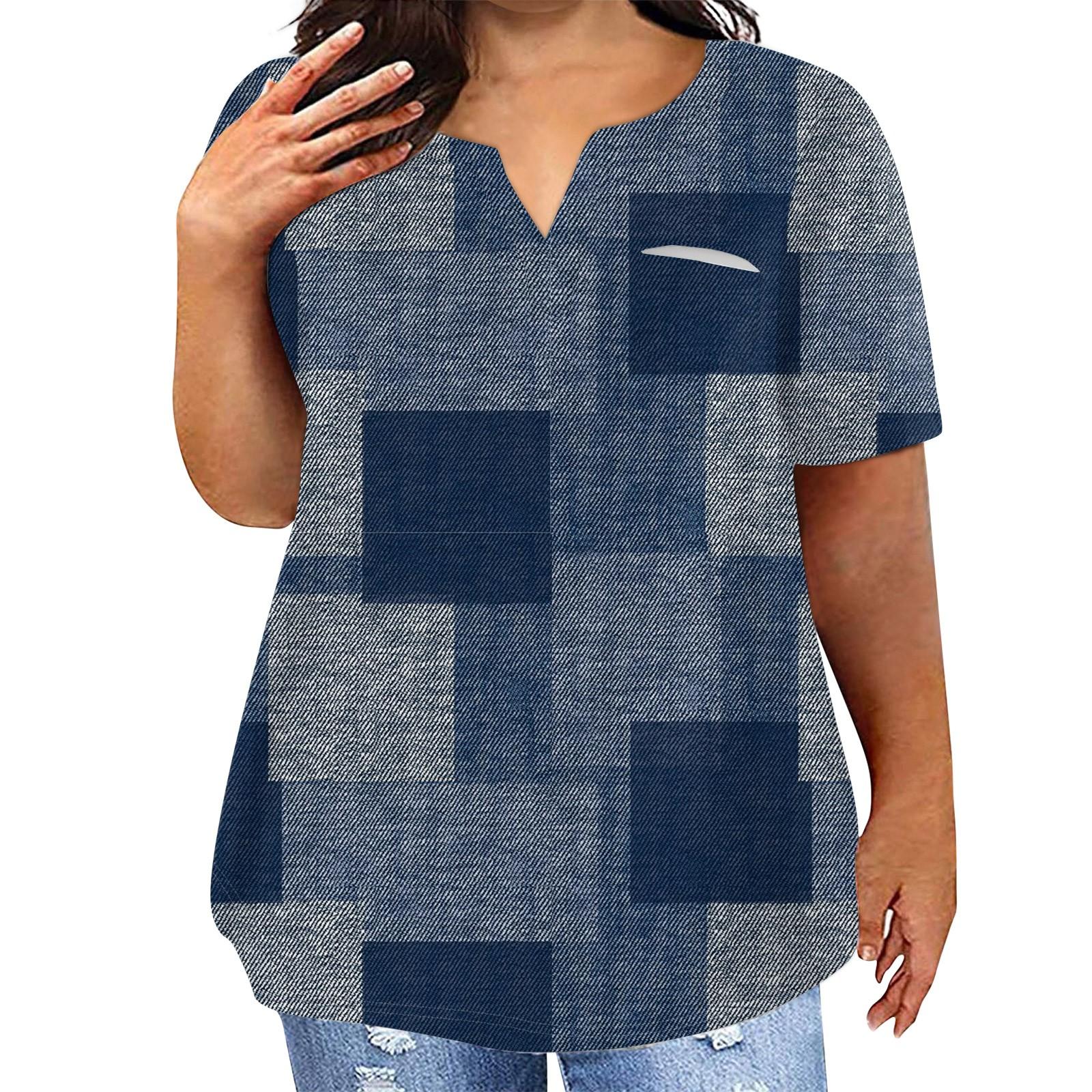 

Модная женская повседневная футболка больших размеров с коротким рукавом и круглым вырезом с цветочным принтом и карманами XXL