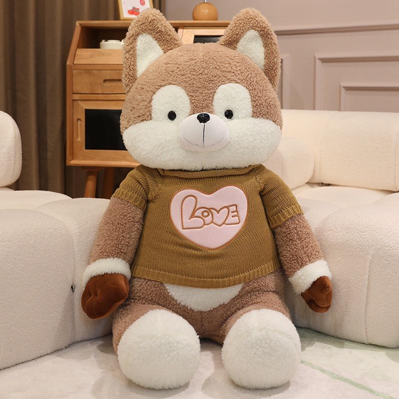 Large Clothed Husky Doll Plush Toy Dog Dog Doll Girl Sleeping Soothing Ragdoll Birthday Gift