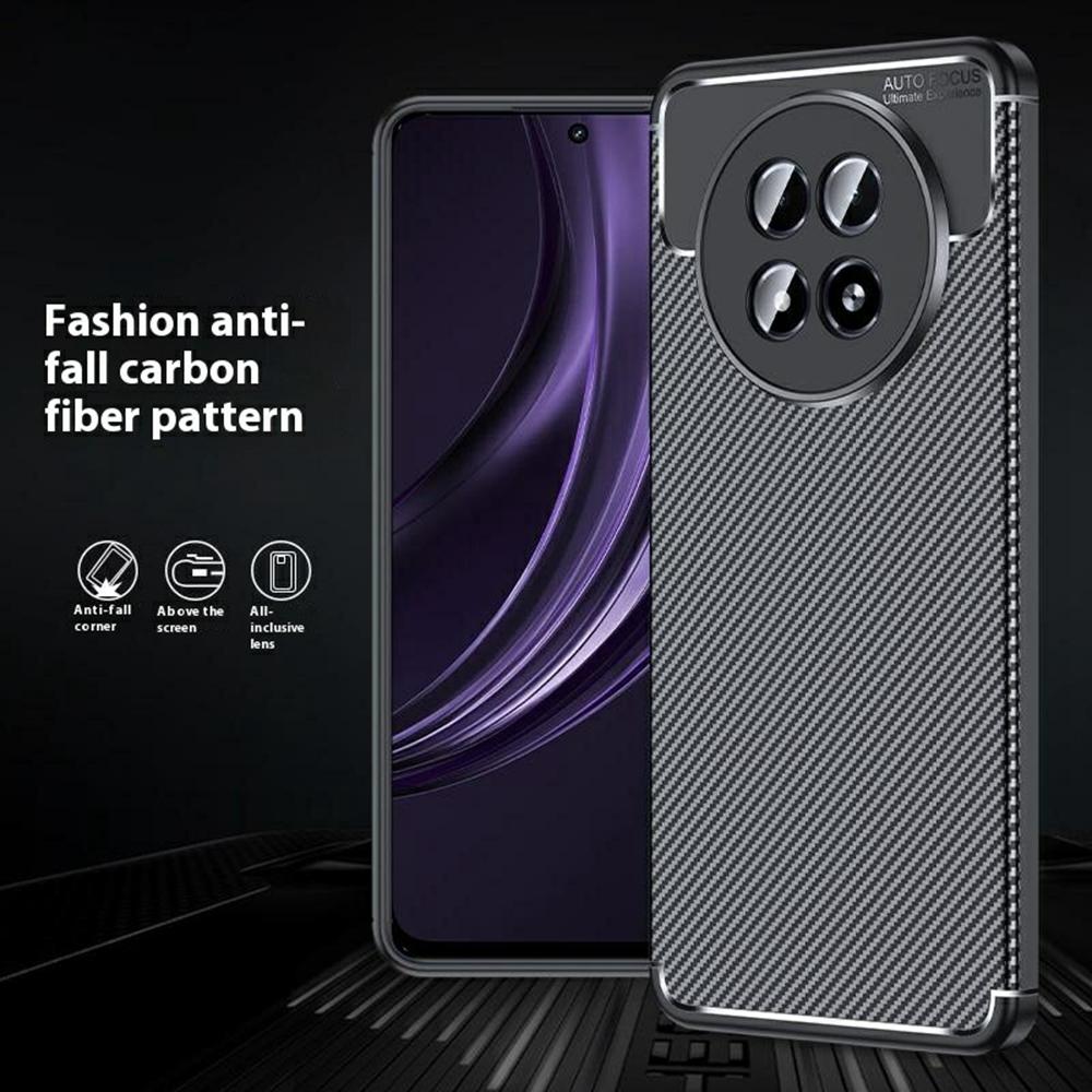 

For Realme 13 5G Case Carbon Fiber Texture TPU Phone Cover Heat Dissipation Style A