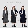 Women's Gray Professional Blazer & Skirt Set - Spring/Autumn 2024 High-End Civil Servant Interview Wear