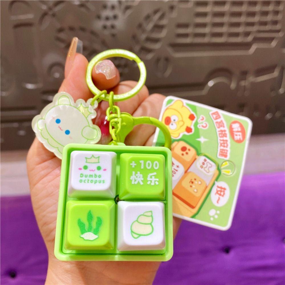 Luminous Mechanical Keyboard Keychain Animal Fingertip Button Key Ring  Fun Gifts
