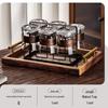 Handun 280ml Glass Teacup Set with Rack & Wood Tray