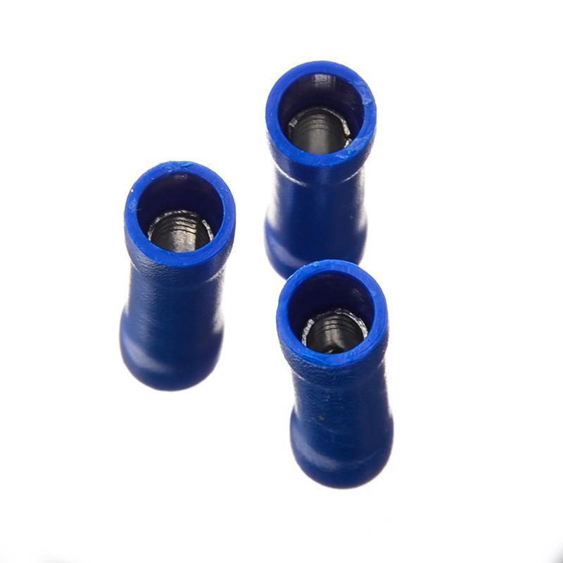 50Pcs/Bag Blue BV2 Tubular Connectors, Insulated 2-in-1 Quick Wire Splice Terminals