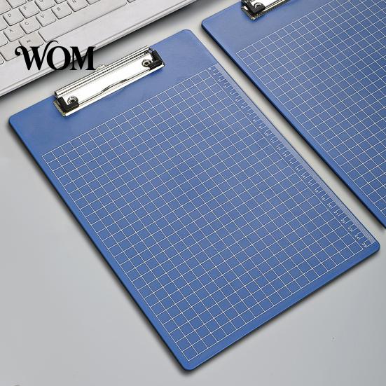 Office Supply Clipboard with Scale A4 File Folder, Reinforced Metal Clip And Clear Durable Folder Ruler, Portable Document Writing Pad, for
