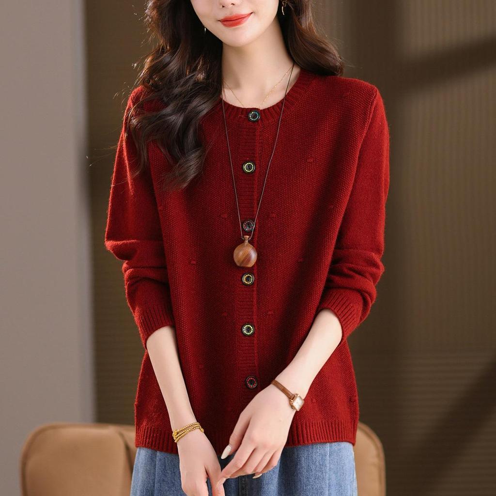 Plus Size Loose Slimming Sweater Coat - 2025 Autumn Fashionable Knitted Cardigan