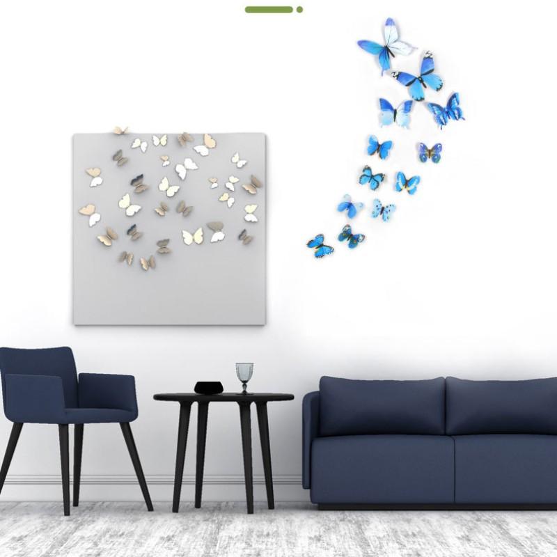 12 X 3D Luminous Butterfly Wall Stickers Home Decor Sticker Kids Bedroom