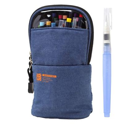 Akashiya Color Brush Pen Watercolor Brush Sketch Set with Water Brush Denim "Iro" Pen, CA551S-DE,
