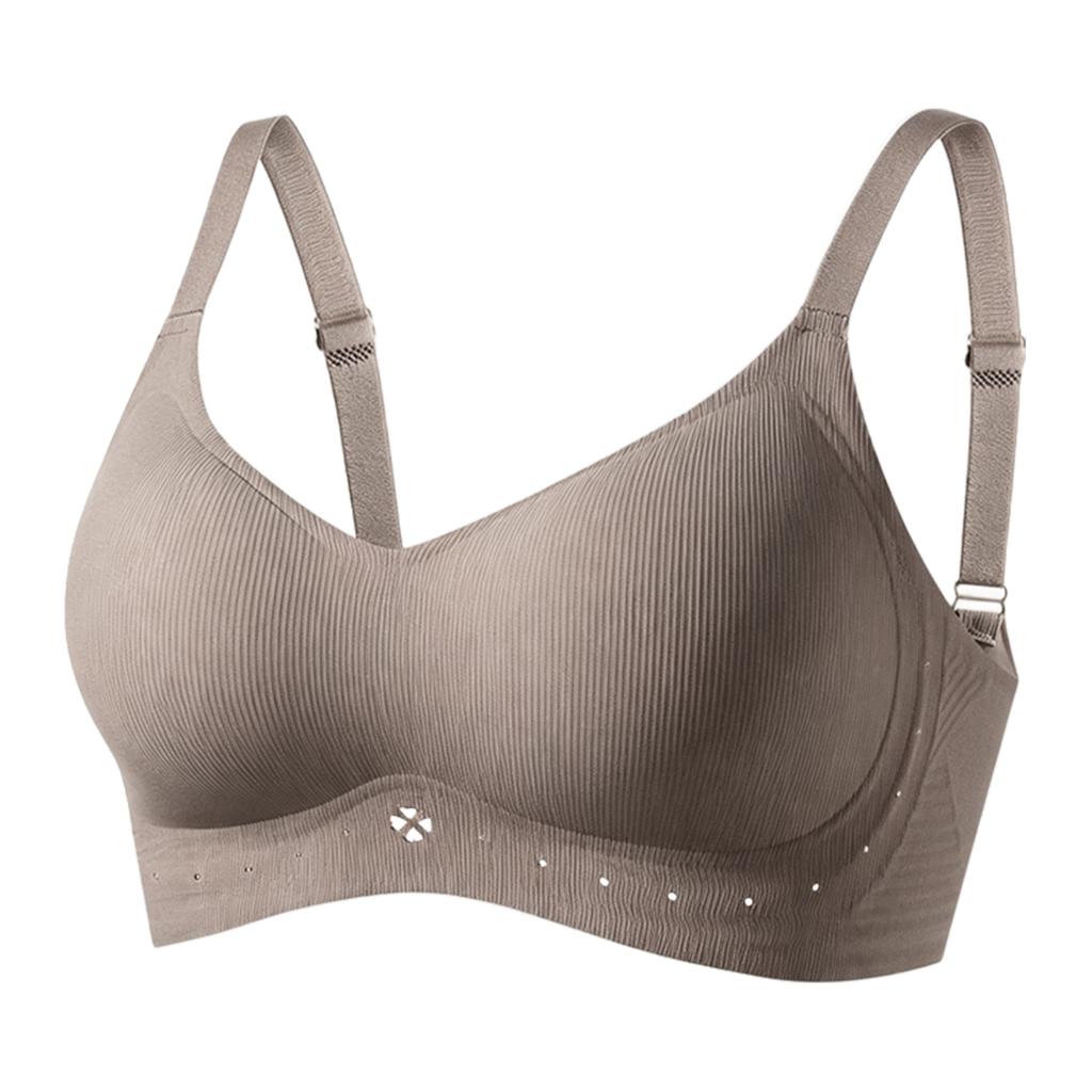 Zeriluna Four-leaf Flower Breathable Ribbed Push-up Bra Comfortable, Body-fitting, Skin-friendly, Soft and Breathable Underwear