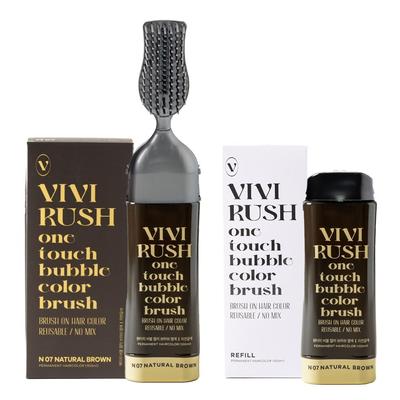 BB Lush Tinta per Capelli Grigio Bolla, 6 porzioni, 1 set, N07 Castano Naturale