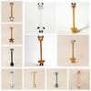 Funny Design Long Neck Key Chain Cartoon Panda Cat Dog Bag Pendant Creative Gift Monkey Pink Pig Pendant Strap Accessory