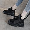Fashion 8CM New Genuine Leather Summer Hollow Air Mesh Platform Wedge Chunky Sneakers New 2025 Autumn Spring Fashion Casual Shoes