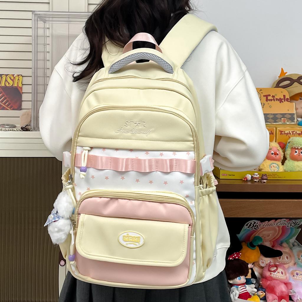 Schoolbag High Value Large Capacity Backpack Women 1011 New Junior High School High School Students Bar Pain Bag Cute Primary School Backpack