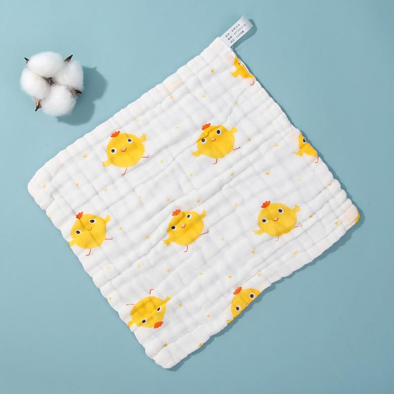 High-Density Pre-Washed Baby Cartoon Gauze Towel - Soft Washcloth for Household Use