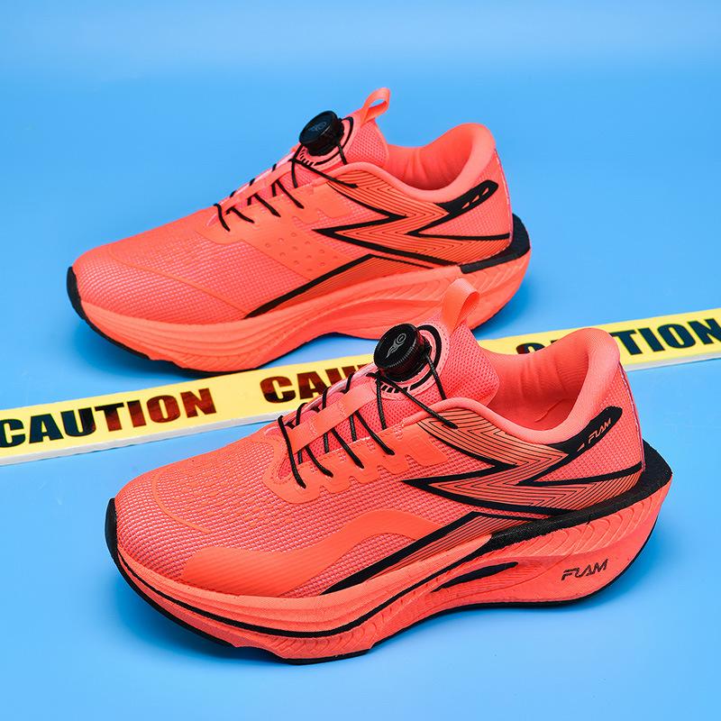 

2025 новые кроссовки для начальной и средней школы, вращающаяся пряжка, карбоновая пластина, беговые кроссовки, сетка, большой размер, легкие беговые кроссовки 45