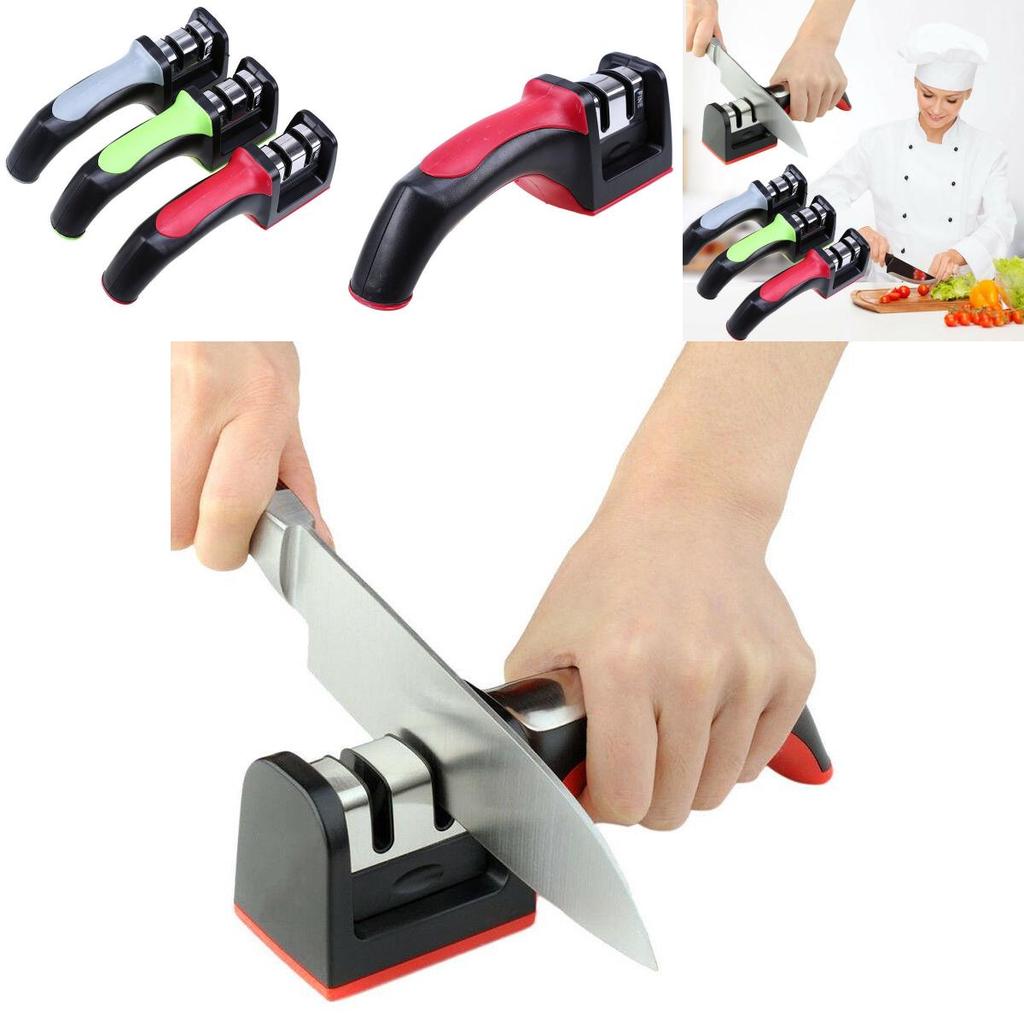 For 2 Stages Kitchen Knife Sharpener Sharpening Stone Tools Carbide Ceramic