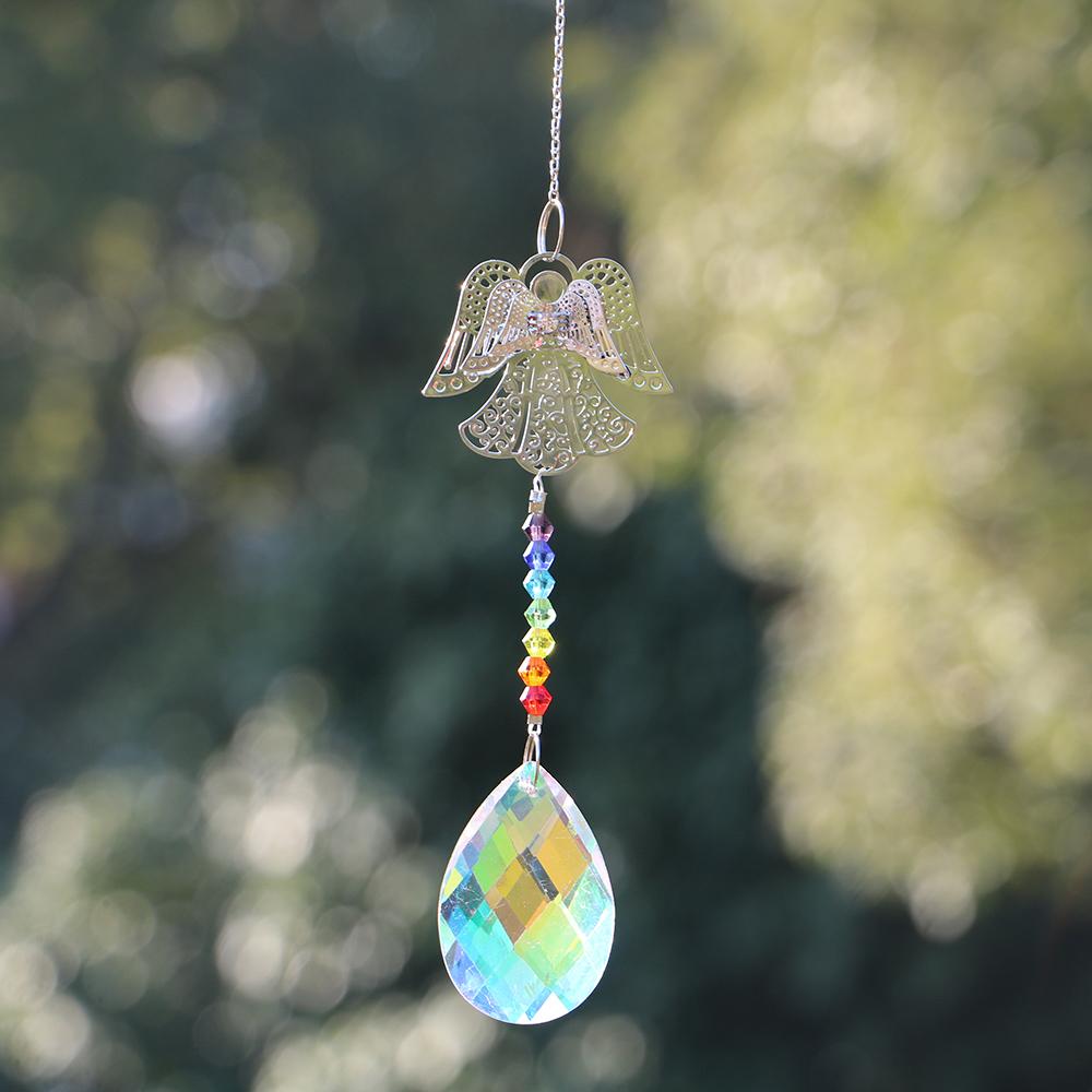 Angel Crystal Suncatchers Window Sun Catchers Rainbow Maker Hanging Crystal Prisms Pendant Home Garden Ornament