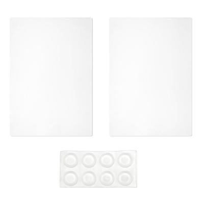 2PCS Acrylic Cutting Board with Non Slip Pad Transparent Fruit Vegetable Chopping Board for Kitchen