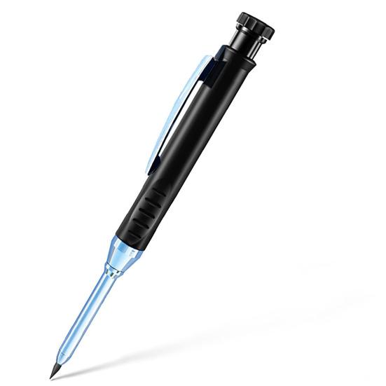 Mechanical Carpenter Pencils with 6 Refill Construction Pencil with Built-in Sharpener Deep Hole Long Nib Marker Pen for Woodworking Architect Marking