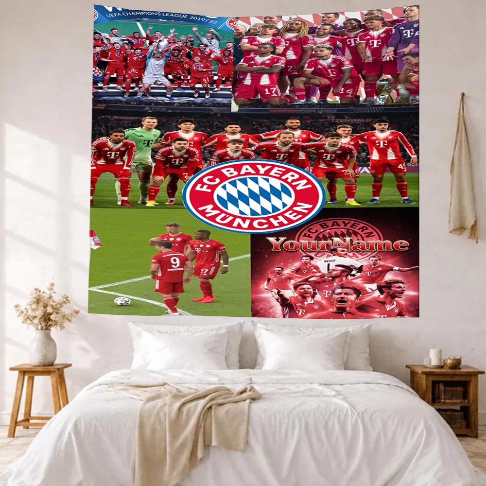 Bayern Munich Custom Your Name Wall Decor Tapestry Art For Pet Memorial Birthdaywedding Party Backdrop Family Gift
