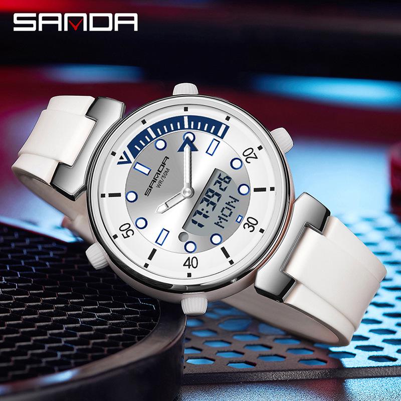 Sanda Youth Luminous Multi-Functional Waterproof Wristwatch