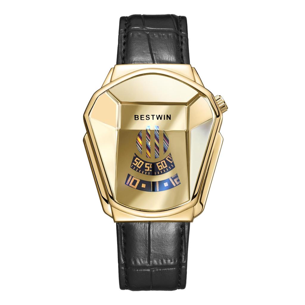 BESTWIN Diamond Alloy Quartz Watch for Men - Trendy Couple's Watch