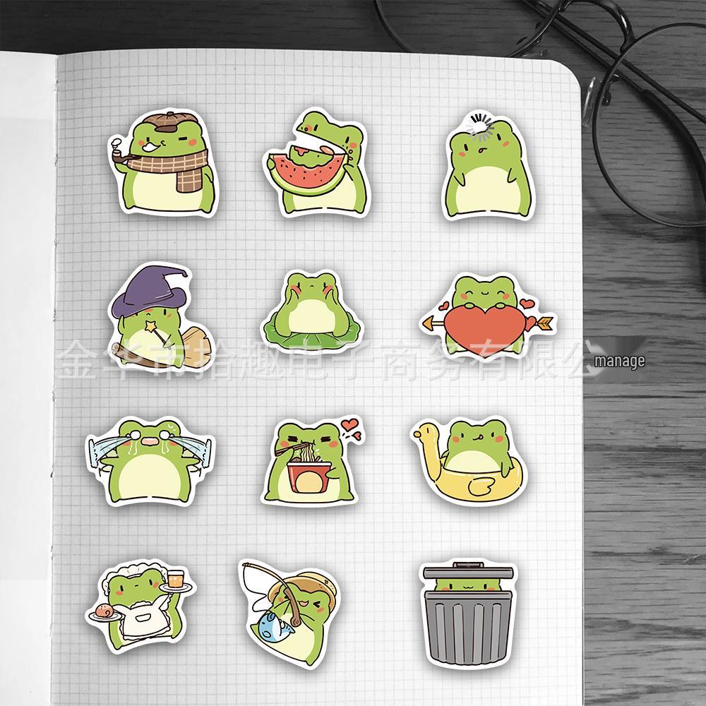 50-Piece Little Frog Stickers for Water Bottles, Phone Cases & Laptops