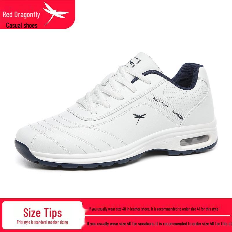 Red Dragonfly Men s White Air Cushion Sneakers - Soft Sole, Height-Increasing, Non-Slip, Waterproof Summer Travel Shoes 41 белый