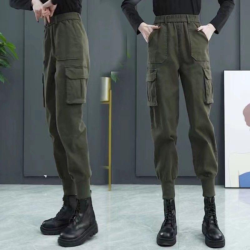 

Women s 2025 Fleece-Lined High-Waisted Harem Joggers: Casual Autumn/Winter Cargo Pants with Martin Boots M for up to 100 lbs
