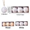 3Pcs 6cm Wooden Christmas Balls Shatterproof Decorative Christmas Tree Pendants Reusable Christmas Ball Decorations Party Favors