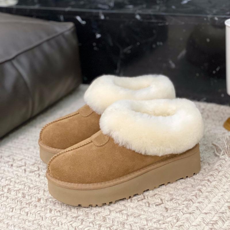 Sangpo Snow Boots Thick-soled New Fur Integrated Flip Mouth Tazt Piled Thickened Warm Wool Cotton Shoes Winter
