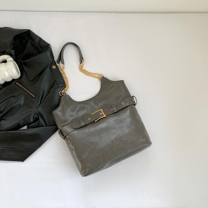 Trendy Urban Vintage Large Capacity Shoulder Bag In Black White Gray And Brown Options