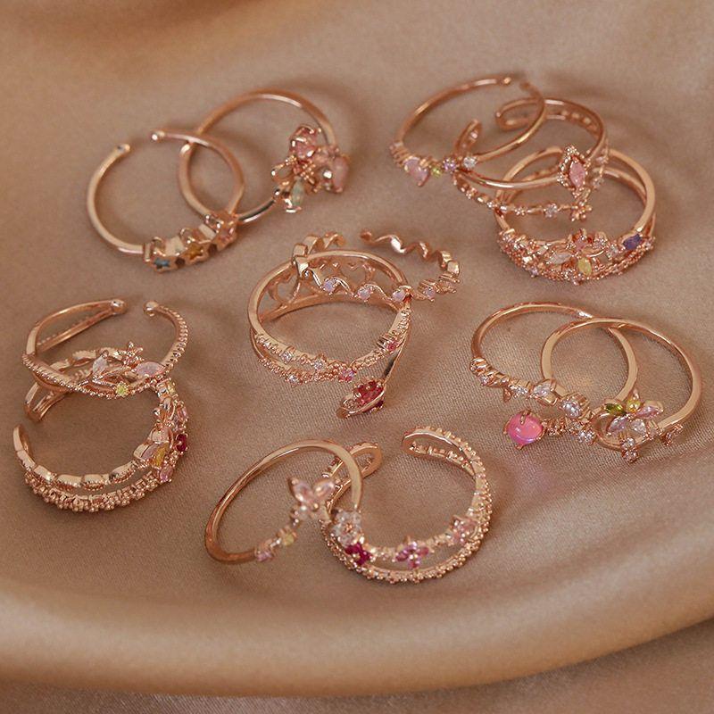 Niche Style Micro Inlaid Zircon Stylish Hand Jewelry Geometry