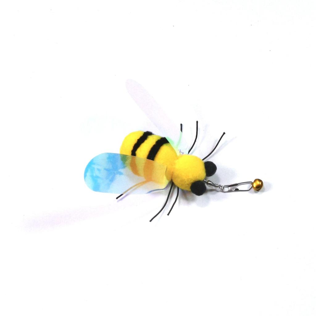 3pcs Cute Yellow Bee Plush Cat Toy Replace The Head Cat Bell Pet Toy