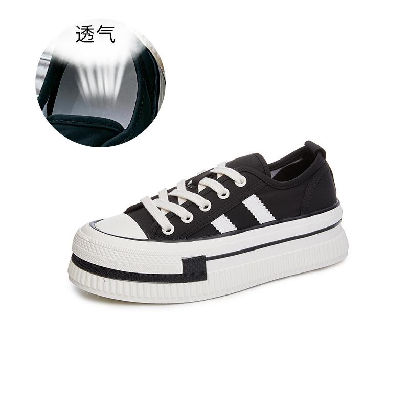 New Little White Shoes Women's 2025 Spring Platform Versatile Single Shoes Fashion Casual Shoes Muffin Biscuit Shoes Round Head Women's Shoes