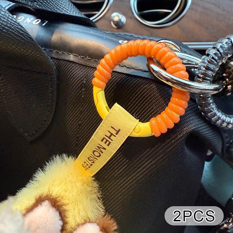 

2Pcs Labu Anti Drop Buckle Silicone Rope Keychain Protection Ring Colorful Winding Fixed Anti Drop