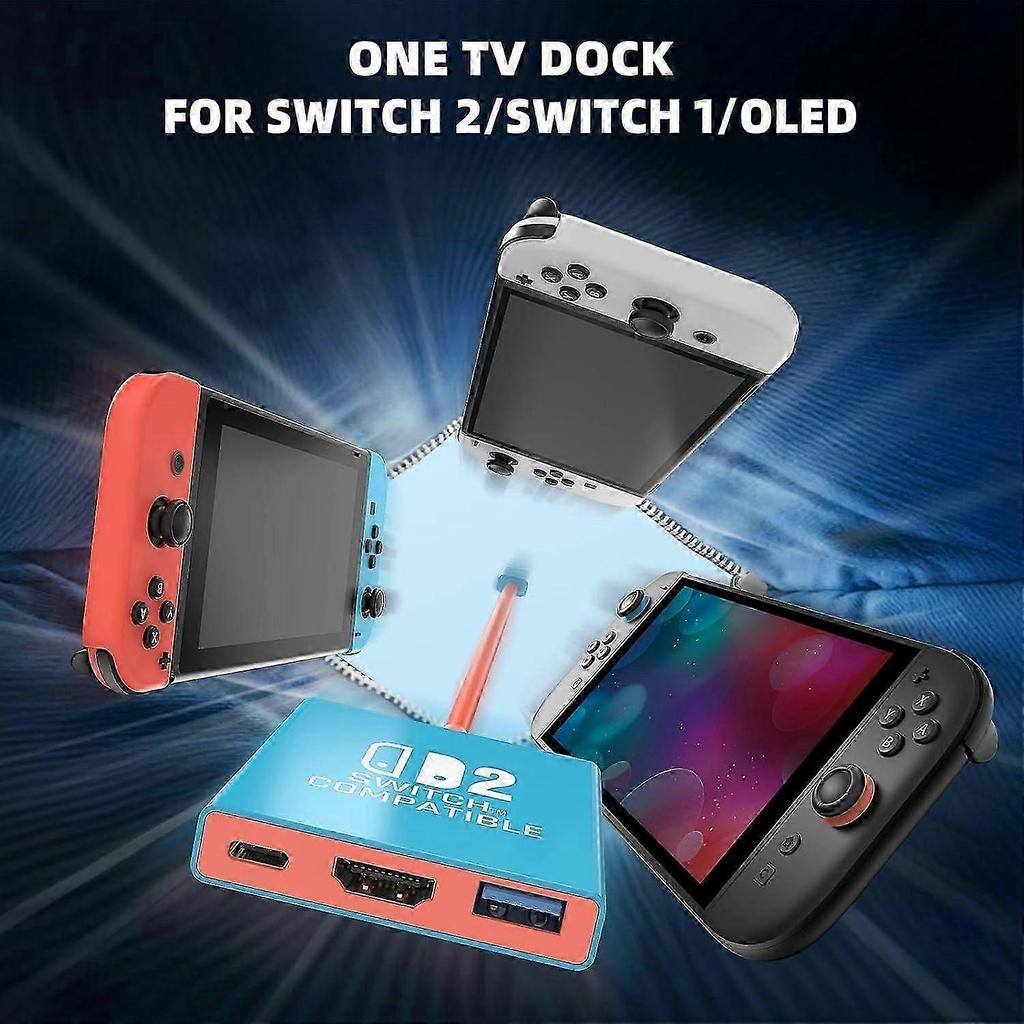 Dock für Nintendo Switch 2 mit 4K 60Hz TV-Ausgang, HDMI 2.0, PD 100W Schnellladung, USB 3.0 Port