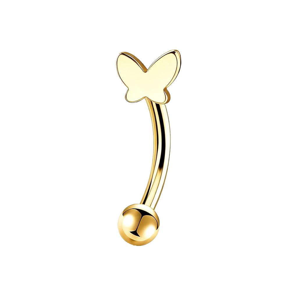 Stainless Steel Eyebrow Pins, Moon-shaped, Heart-shaped, Five-pointed Star-shaped Ear Bar Pins