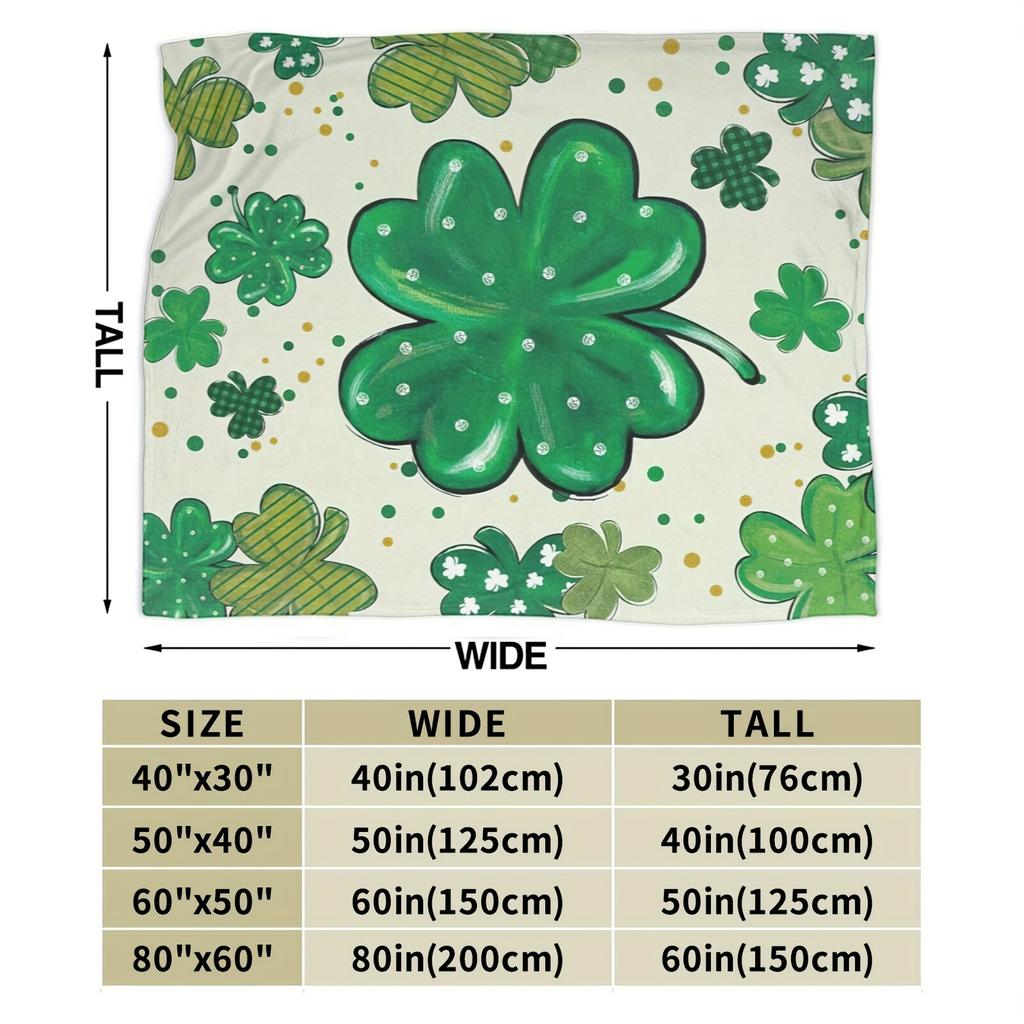 Trifolium pattern blanket - suitable for St. Patrick's Day, living room, bed, camping. Suitable for all seasons