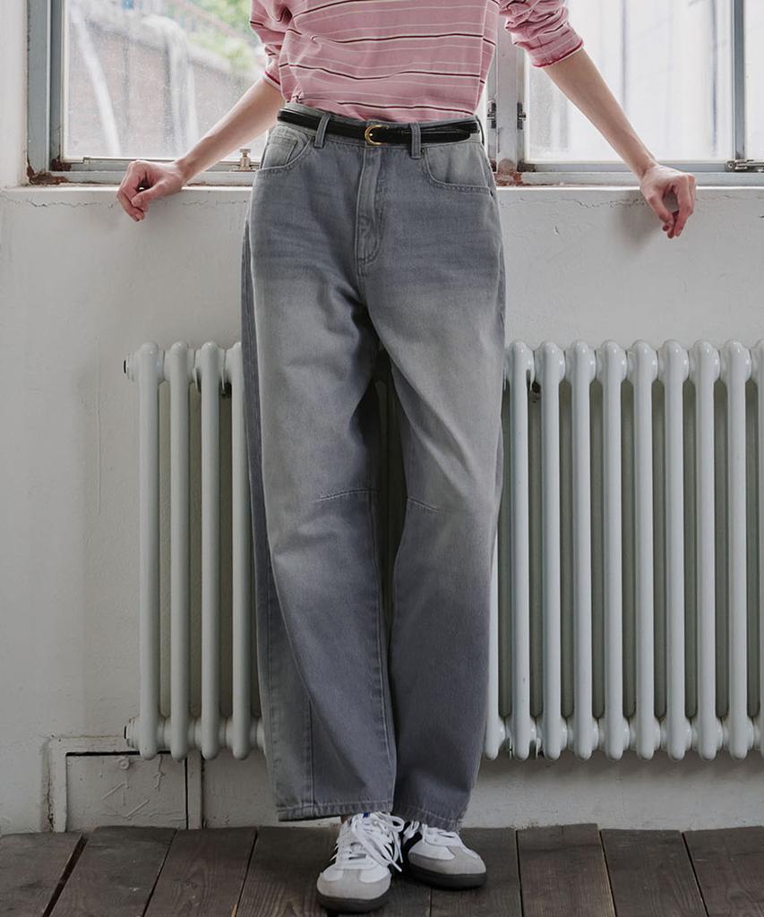 MALOUPE 9148 Balloon Fit Mid-Rise Denim (Grey)