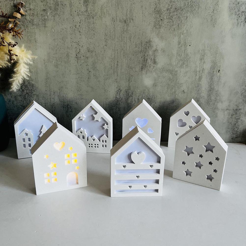 Silicone House 3D Moulds Reusable DIY Handmade House Molds Multifunctional House Shaped Candlestick Mould for Table Decoration