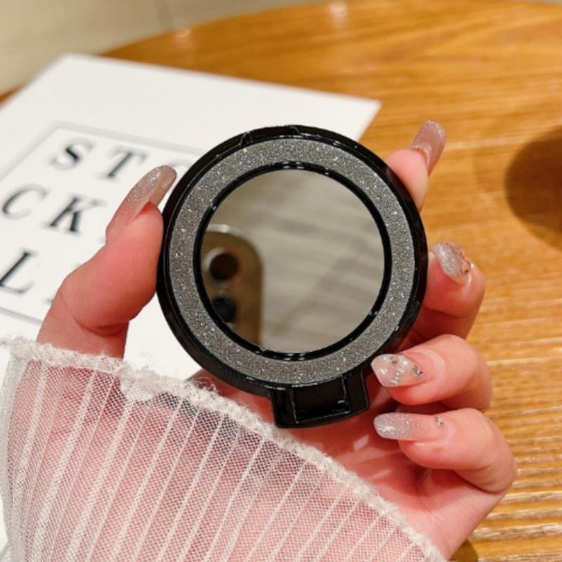 Glitter Mobile Phone Holder Ring Grip Round Mirror Cellphone Mount Stand for iPhone Samsung Xiaomi Universal Phone Kickstand