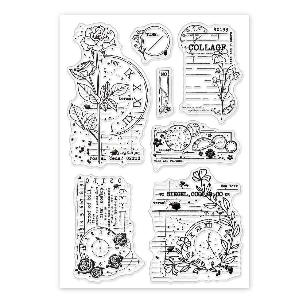 Custom PVC Plastic Clear Stamps for DIY Scrapbooking Photo Album Decorative Cards Making Clock 160x110x3mm