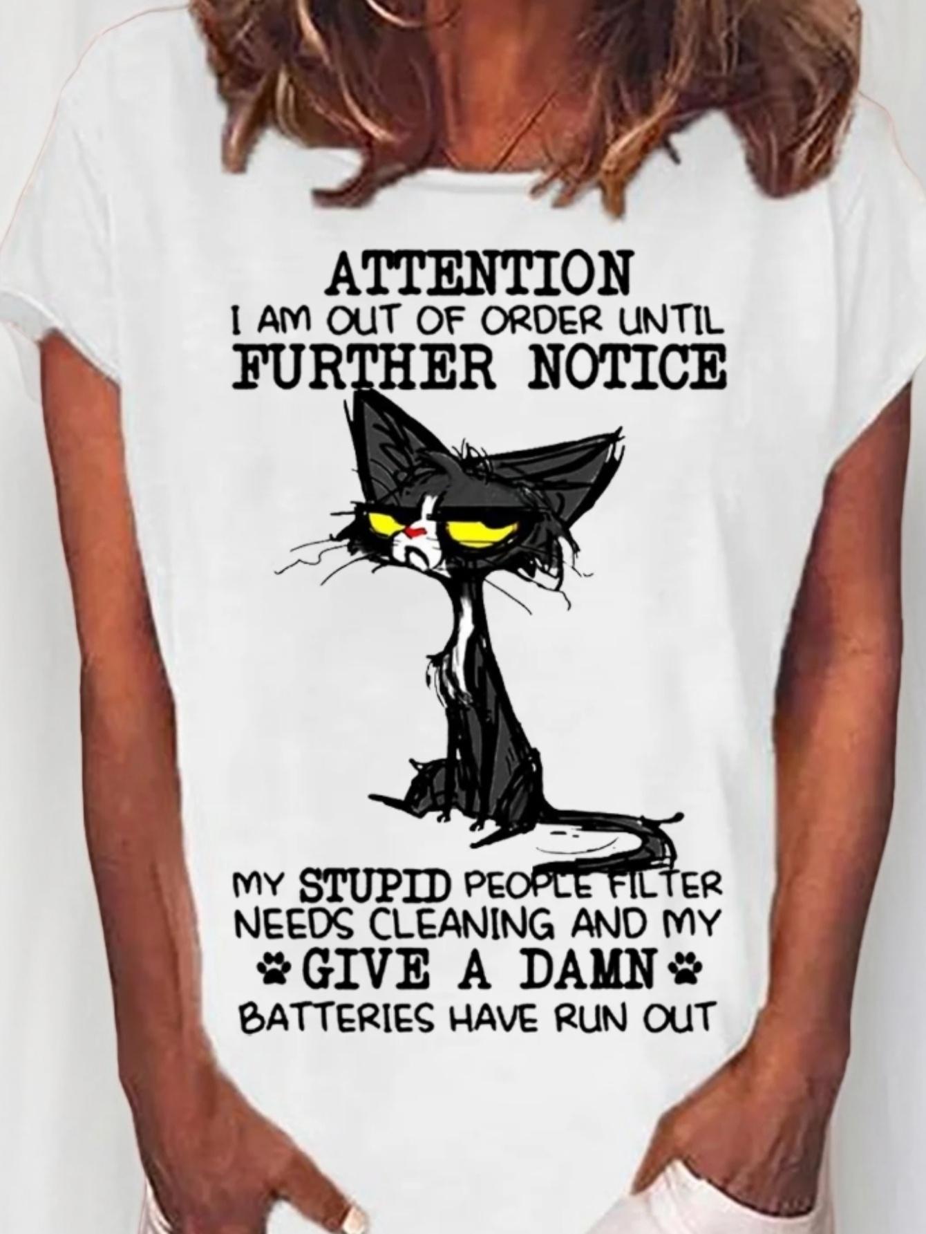 Attention Cat T-shirt XL
