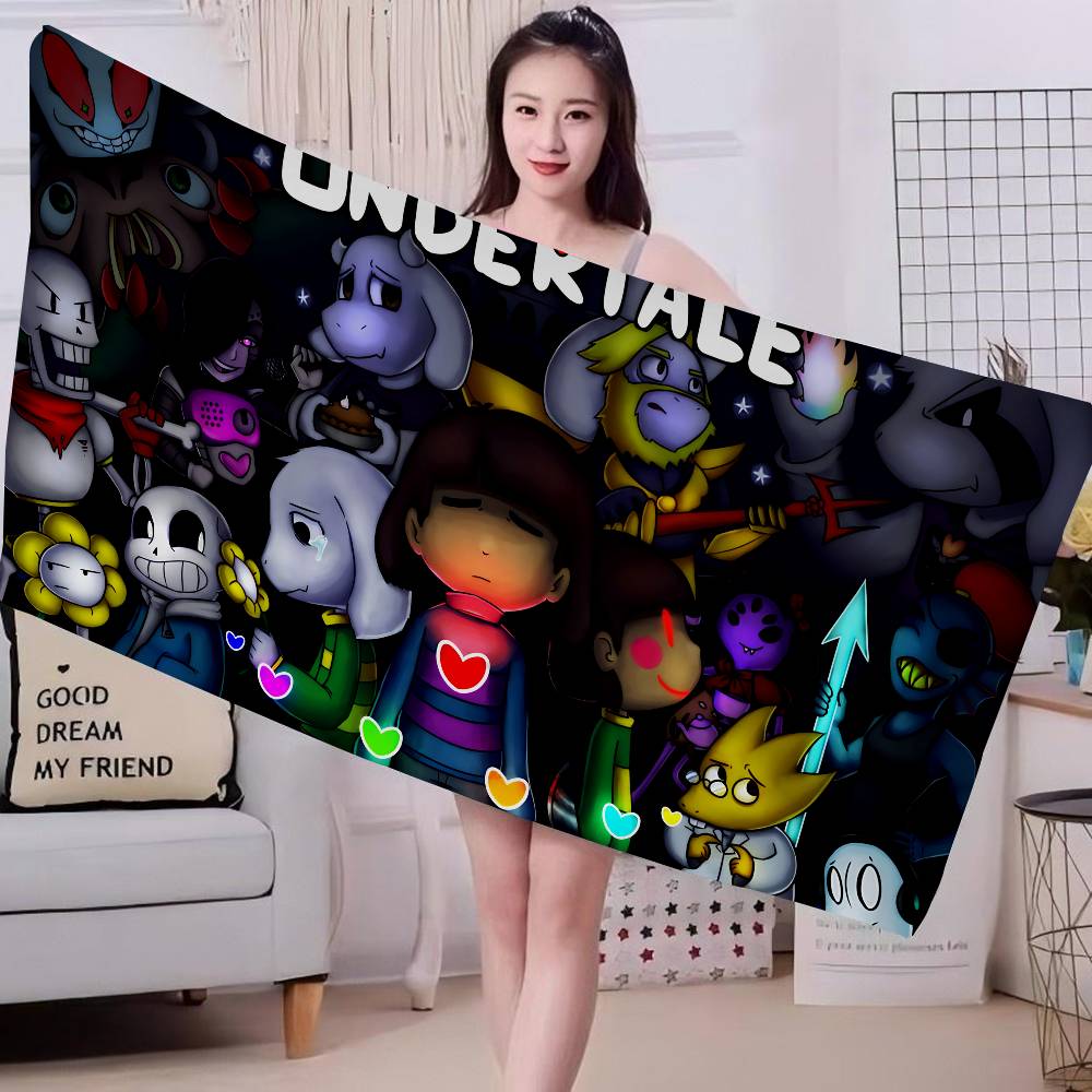 Anime Designs Game Undertale Microfiber Printed Beach Towel Mountain Climbing Yoga Beach Swimming Running Absorbent Soft Towel