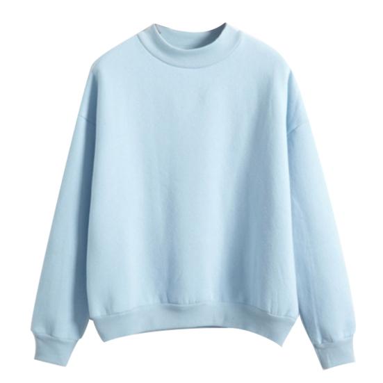 Autumn Winter Casual Women Solid Color Crew Neck Long Sleeve Sweatshirt Pullover